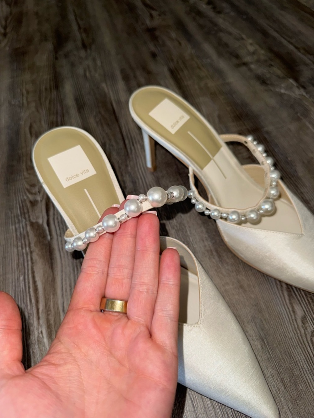 Dolce Vita Kanika Pearl Women’s Heels Size 10 NWOT | Women’s Bridal Heels - Picture 4 of 10